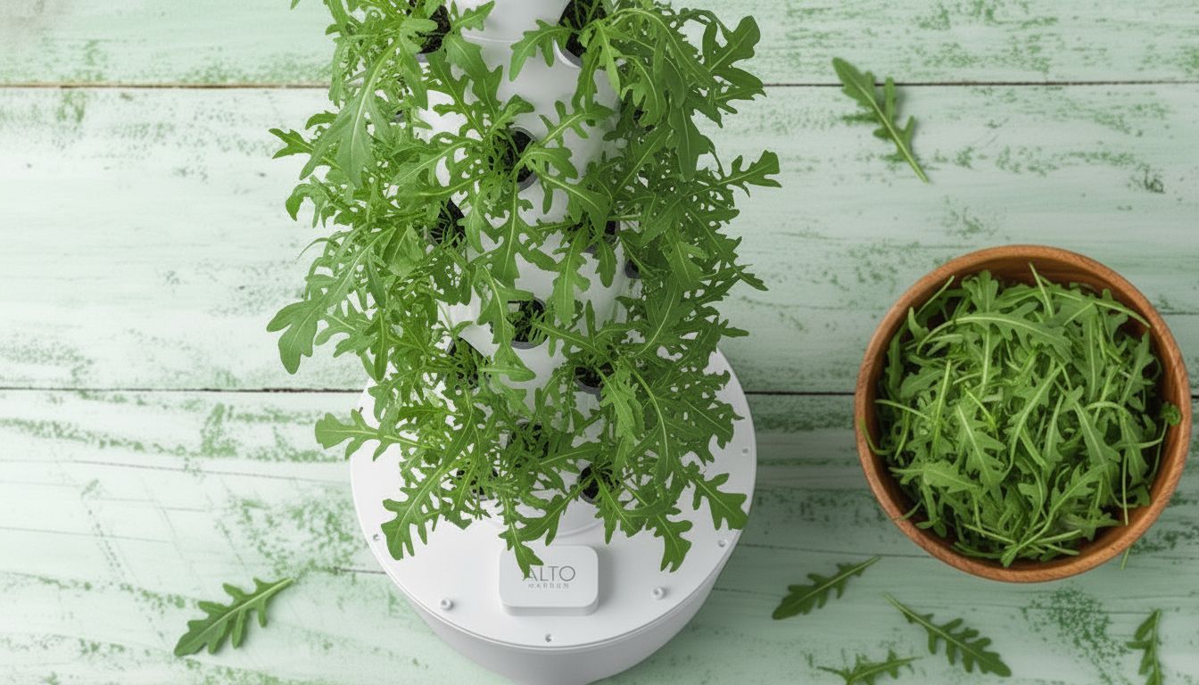 Hydroponic arugla grow in altotower