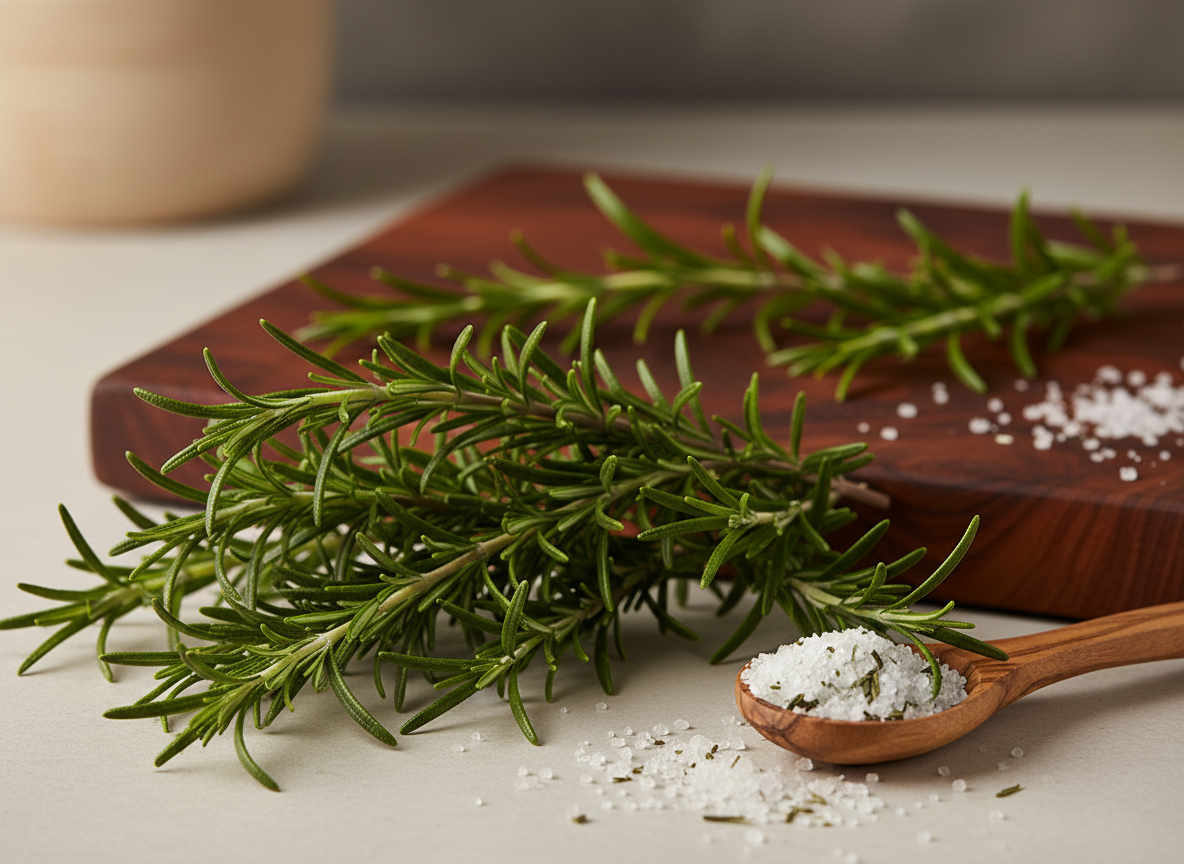 Rosemary Sprigs on Board